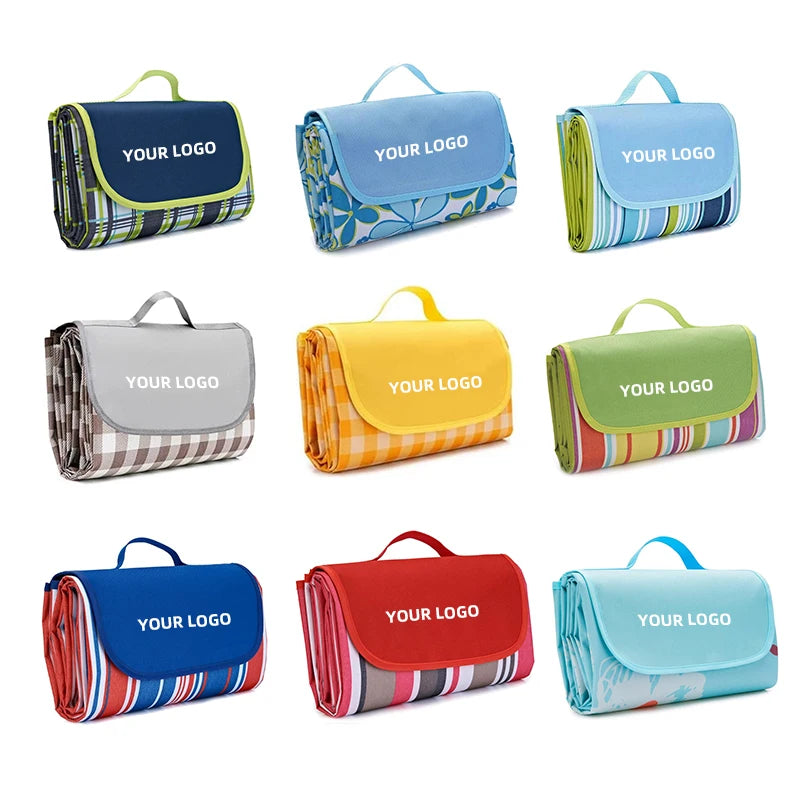 Custom Extra Large Waterproof Sand Free Picnic Blanket with Logo