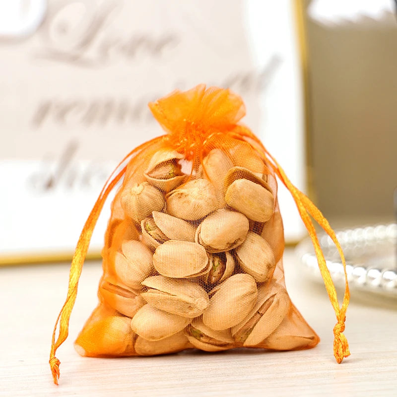 Transparent Organza Pouches Wholesale | 0.001kg Gift Bags Jewelry Packaging