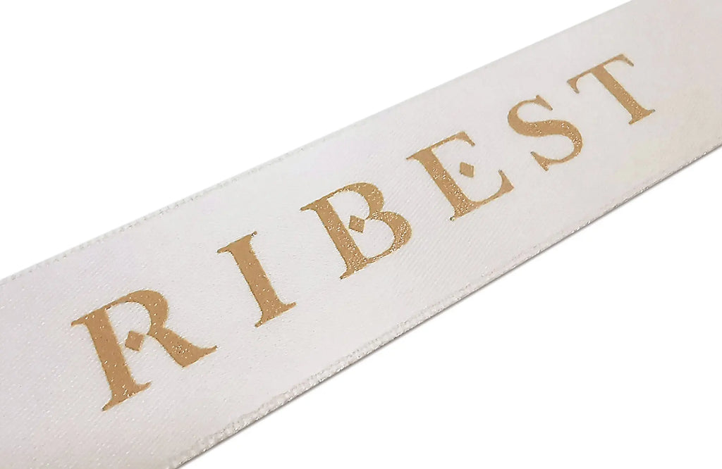 Custom Printed Satin Ribbon | Double-Face | MOQ 2,000 Yards  text