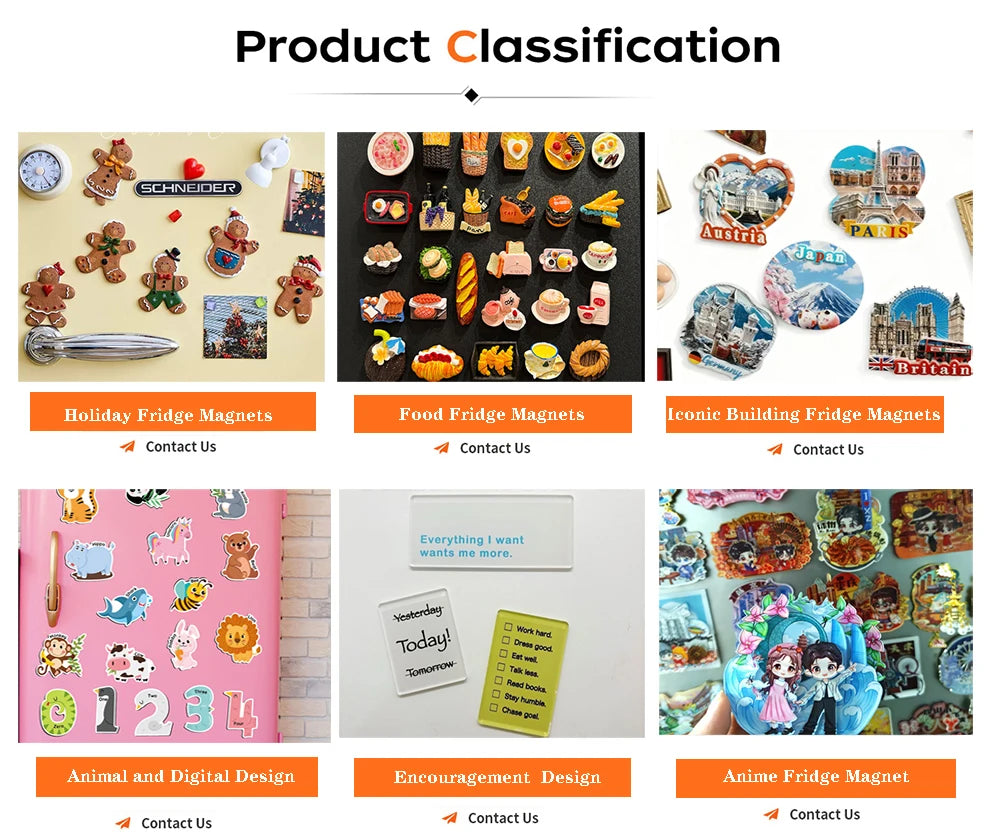 Custom Christmas Acrylic Fridge Magnets Wholesale | MOQ 1000