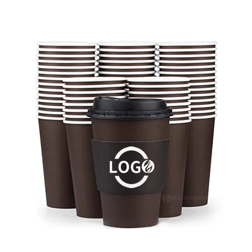 Customized Brown Kraft Paper Coffee Cup with Logo | MOQ 10,000