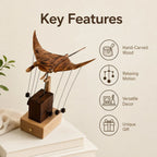 Handcrafted Walnut Music Box | Manta Ray Desk Ornament | Anxiety Relief Gift