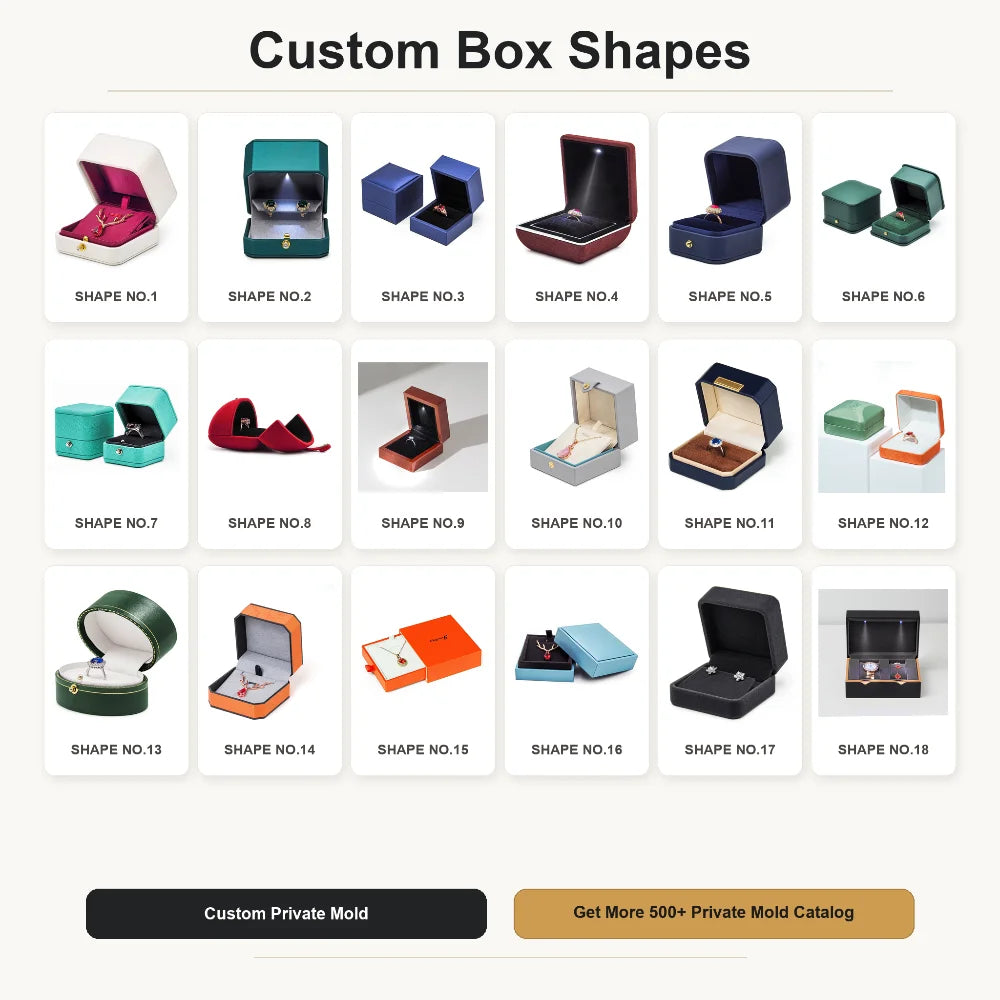 Custom PU Leather Jewelry Boxes with Logo | MOQ 100