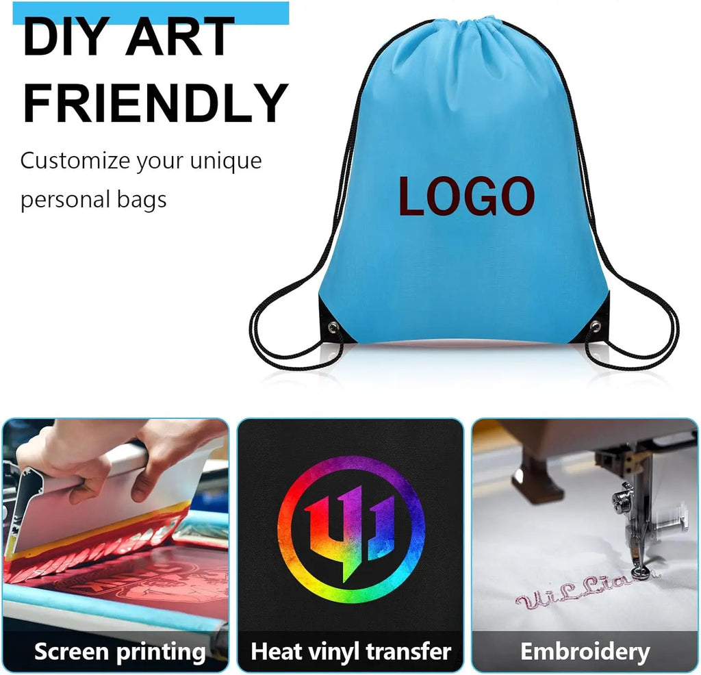 Custom Logo Drawstring Backpack with Printing | MOQ 200