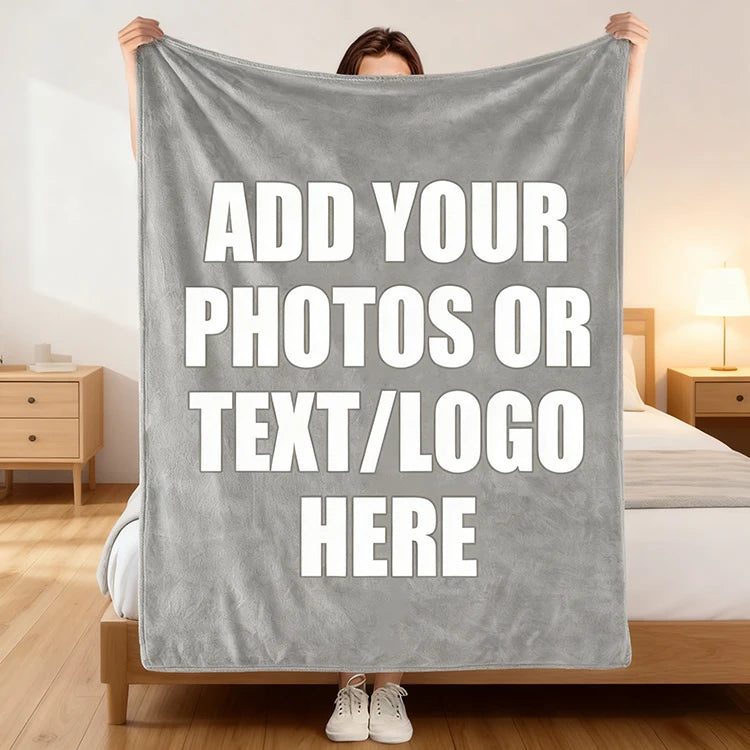 Custom Printed Fleece Blanket with Logo | 1 MOQ Cozy Throw