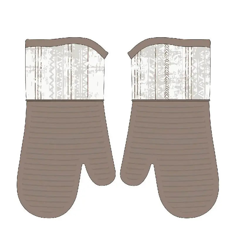 Printed Oven Mitts | Cotton Silicone Heat Resistant Gloves