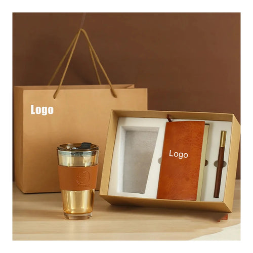 Custom Leather Notebook Gift Set with Logo | MOQ 500