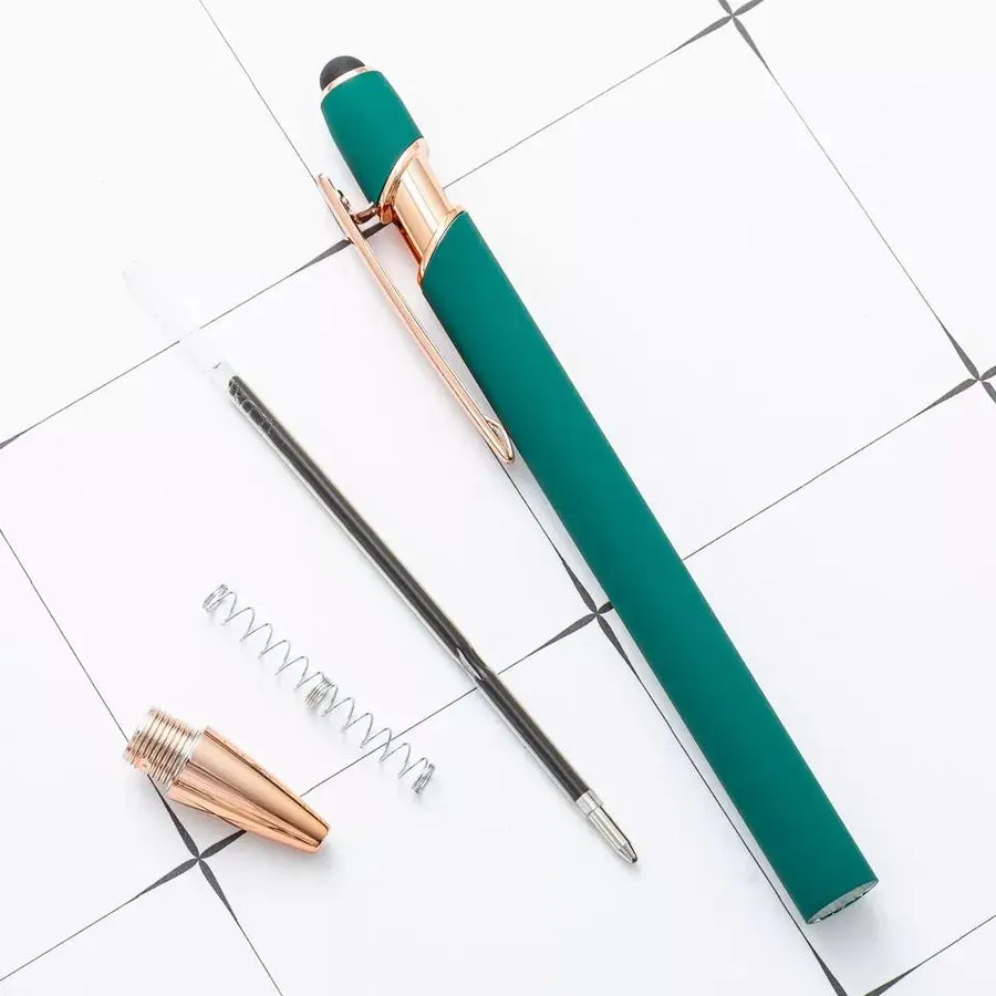 2-in-1 Capacitive Stylus Pen: 100 MOQ, Aluminum, Laser Engraving | Custom Logo Promotional Pens