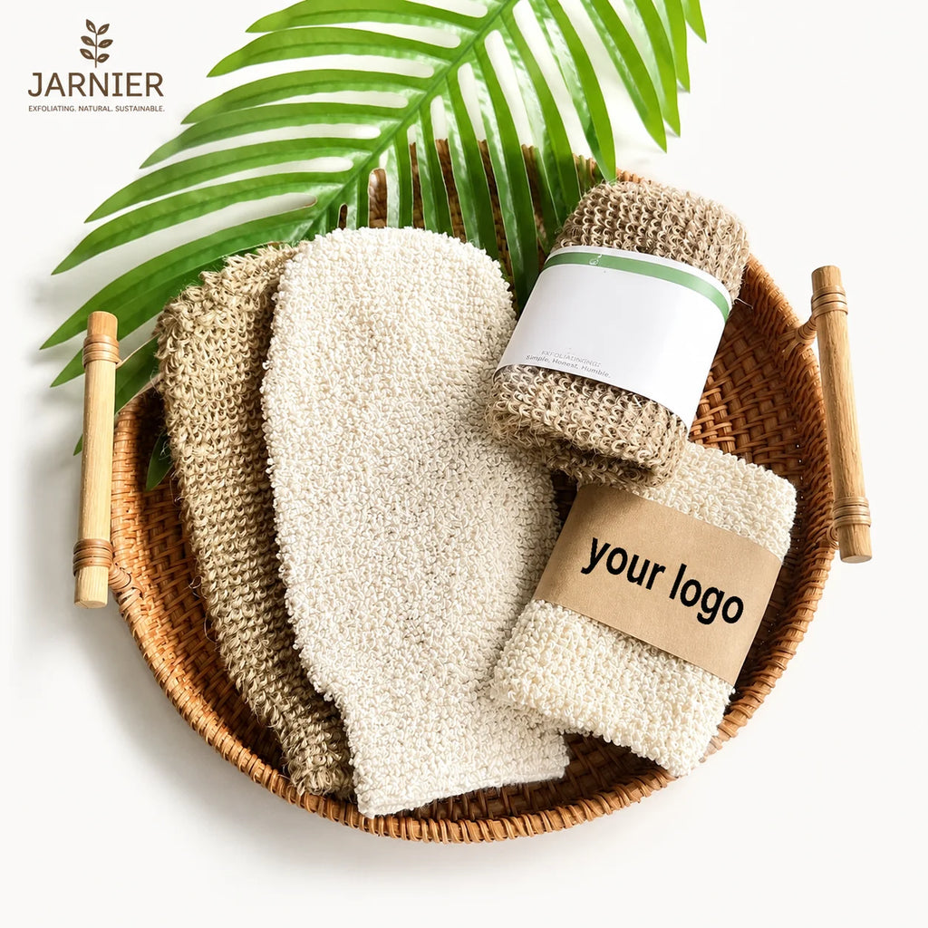 Natural Fiber Exfoliating Gloves | REACH/CA65 | MOQ 1 | 7-Day Lead Time