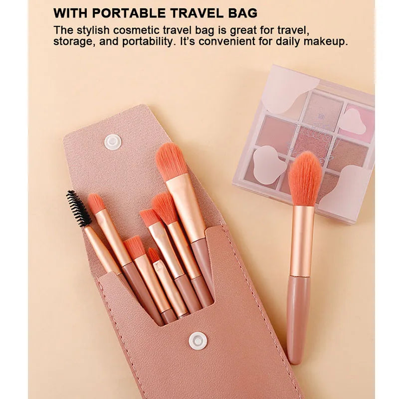 Custom 8-Piece Makeup Brush Set with Logo | 3,000 MOQ