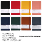 Custom A5 Leather Notebook with Logo | 100 Pcs MOQ Thread-Sewn PU Journal