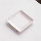 Custom Ceramic Trinket Dishes: 100 MOQ, Golden Edge, 10.5cm | Wedding & Jewelry Display Plates