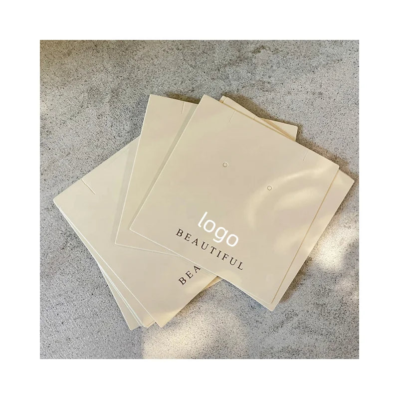 Custom Jewelry Display Cards & Hang Tags with Logo — Paper, Kraft, Foil Stamping