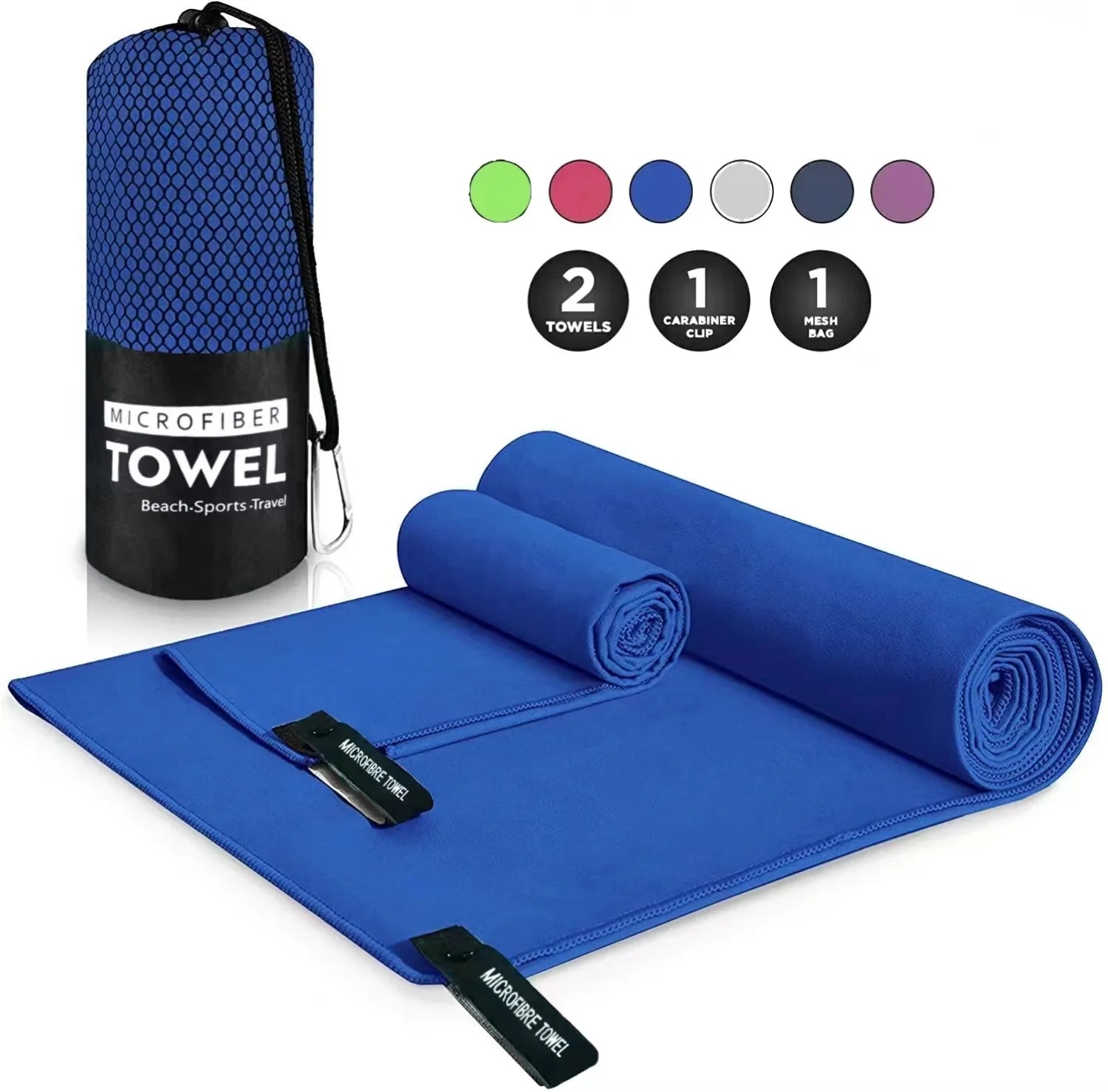 Custom Microfiber Sport Towel with Logo | Quick-Dry, 200gsm, 50 MOQ, 6 Sizes