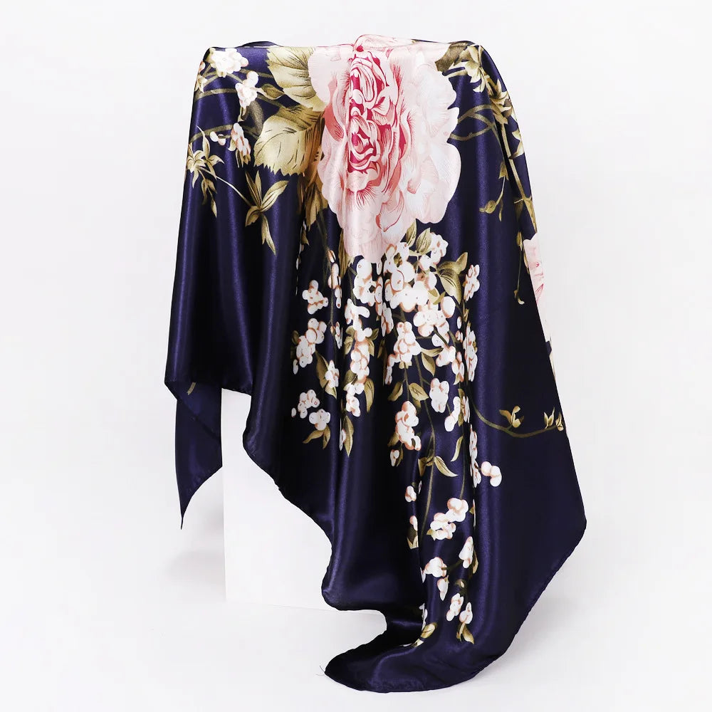 Custom Printed 90cm Square Scarf | 10 Pcs MOQ Wholesale Silk/Polyester Shawl