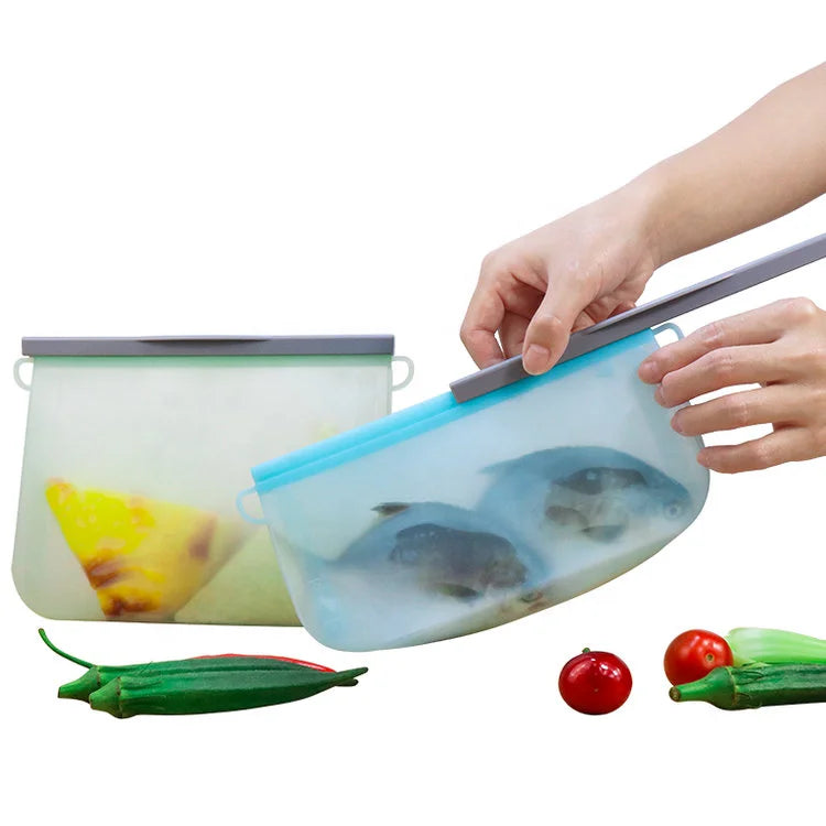 Custom Platinum Silicone Food Bags with Logo | LFGB FDA Certified