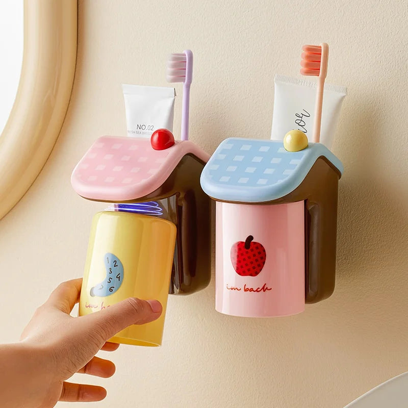 Magnetic Toothbrush Holder | No-Drill Wall Mount | ABS PP Plastic
