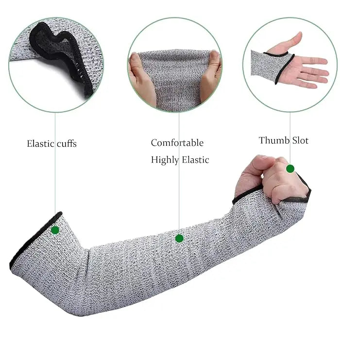 Custom 18 Inch HPPE Cut Resistant Arm Sleeves | MOQ 200 Pairs