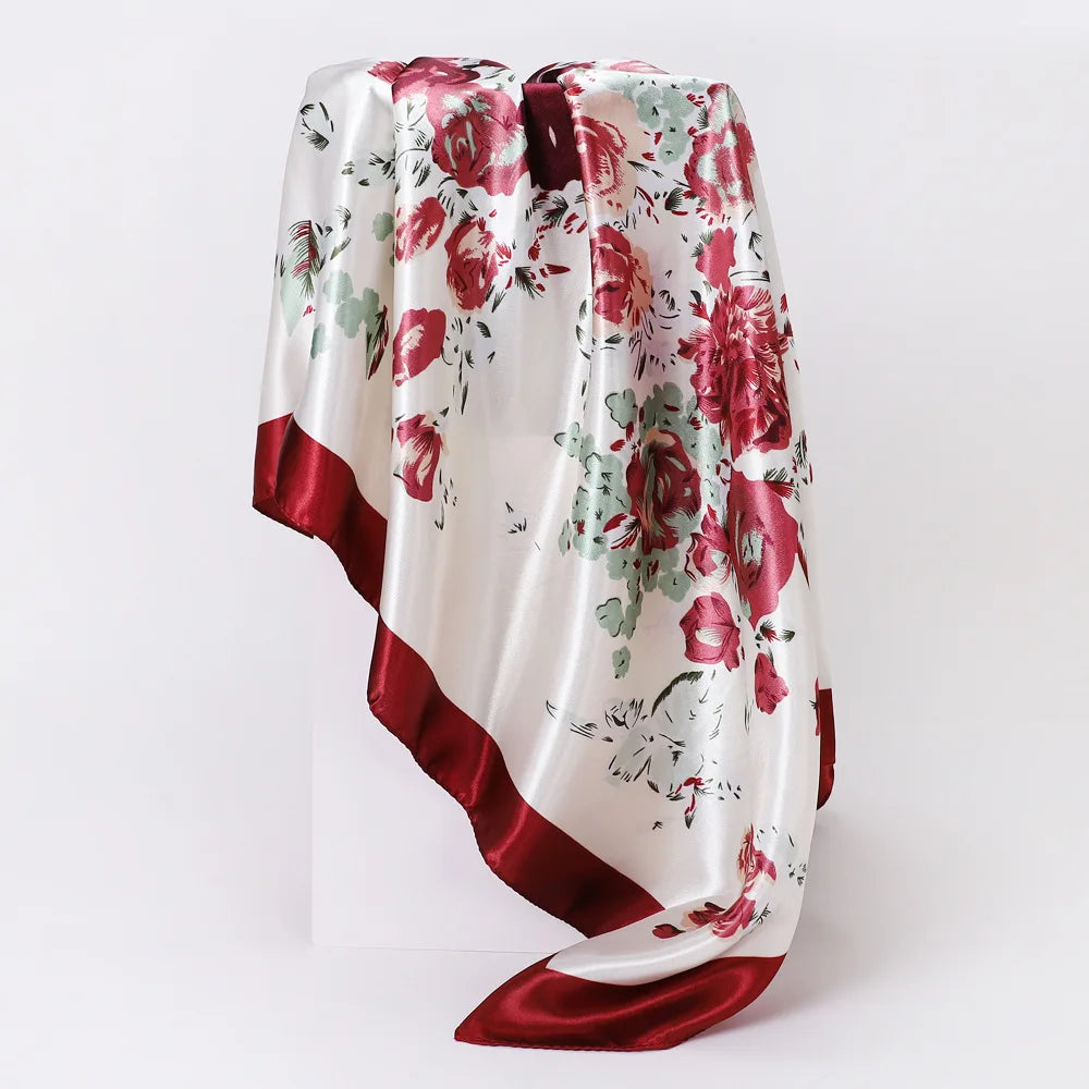Custom Printed 90cm Square Scarf | 10 Pcs MOQ Wholesale Silk/Polyester Shawl