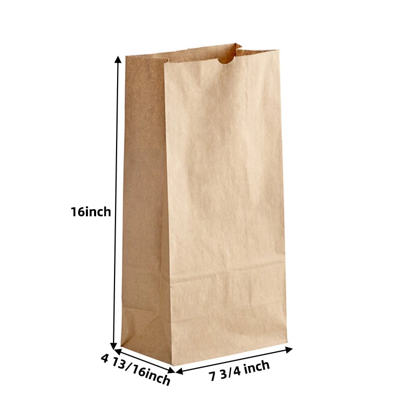 Custom Kraft Paper Bags 100% Recycled | Logo Printing | Restaurant Takeout