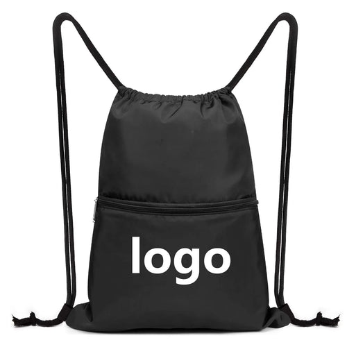 Custom 210d Polyester Waterproof Drawstring Bag | Bulk Logo Print & Team Sports Use