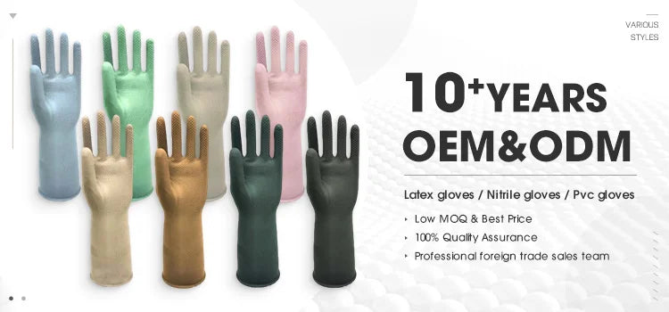 Custom Latex Dishwashing Gloves | 5,000 MOQ | 10-Day Lead