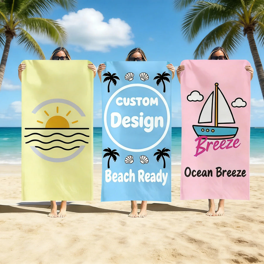 Custom Microfiber Beach Towel with Logo | 100 MOQ