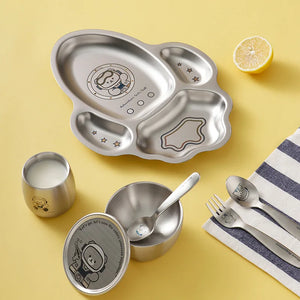 304 Stainless Steel Kids Divided Plate | 20x15cm | Dishwasher Safe | Custom