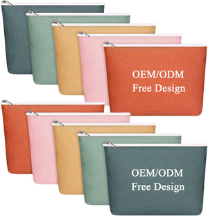 Canvas Makeup Pouch for Travel, Toiletry, and Everyday Organization | Custom Logo Zipper Bag