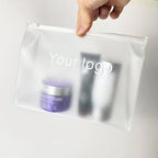 Custom Transparent PVC Cosmetic Bag | 100 MOQ Stock, Digital Print | Bulk for Beauty Brands