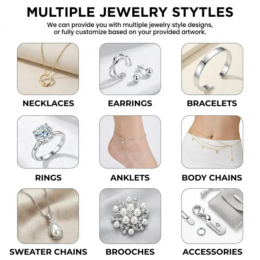 Custom 316L Stainless Steel Jewelry with Logo | MOQ 35 | 0.3μm Plating