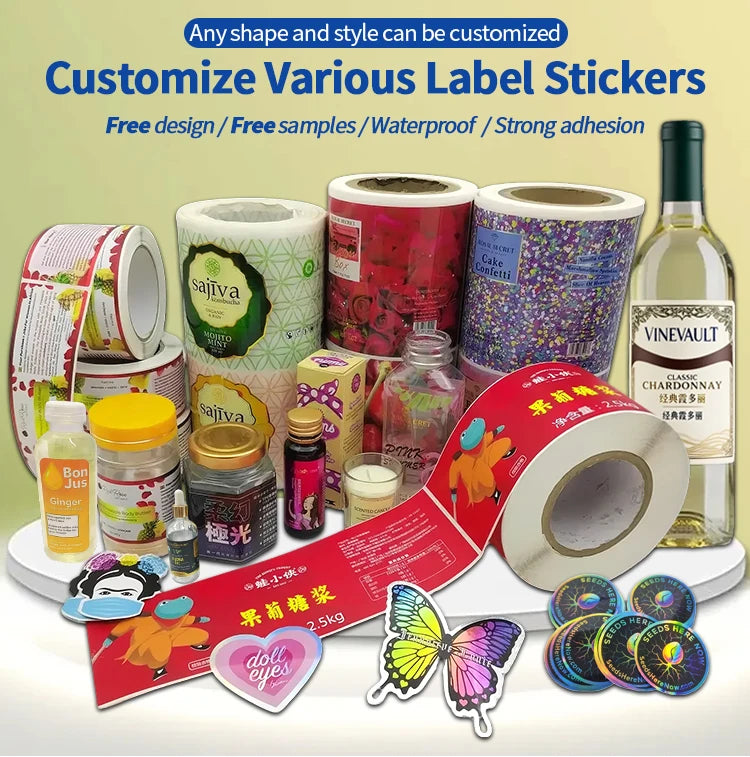 Custom Waterproof Vinyl Roll Labels with Logo | MOQ 100