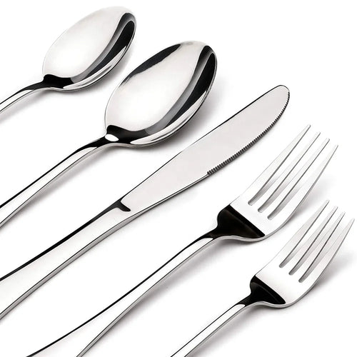 410 Stainless Steel Flatware Set | Mirror Polish | 50 MOQ | Modern Style