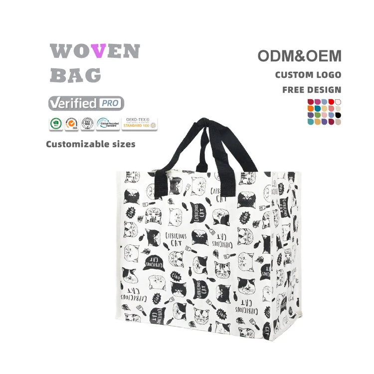 Custom PP Woven Tote Bags | 20 MOQ | 5,000 for Logo