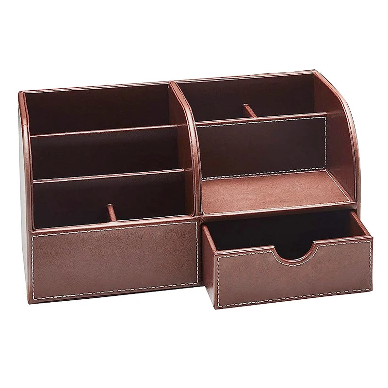 Custom Leather Desk Organizer | Embossed Logo | 100pc MOQ | Premium