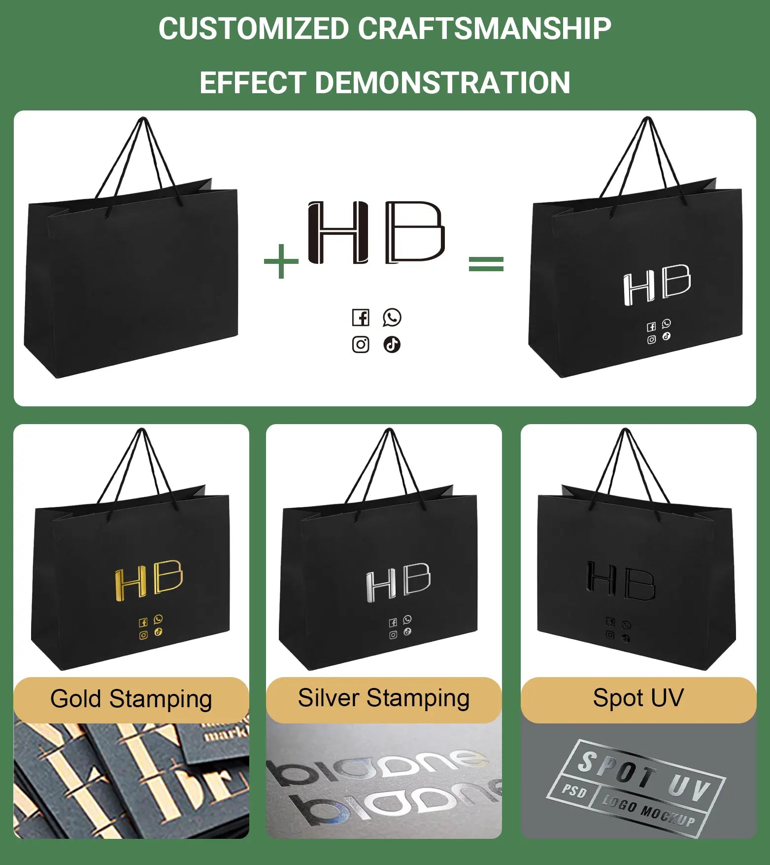 Custom Kraft Paper Bags with Logo | CMYK Printing & Foil Stamping | 500 Pcs MOQ