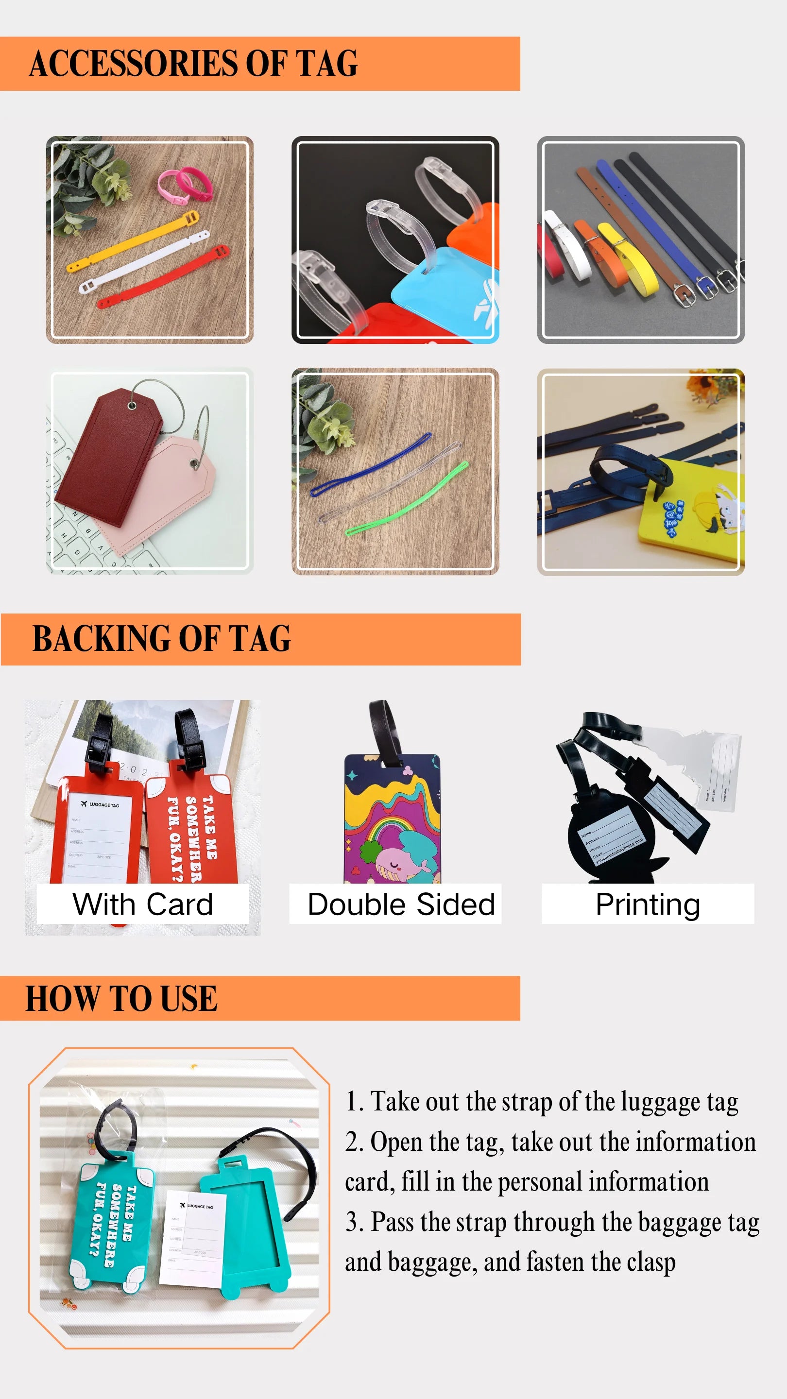 Custom 3D Silicone Luggage Tag — 31-Day Lead, Custom Shapes