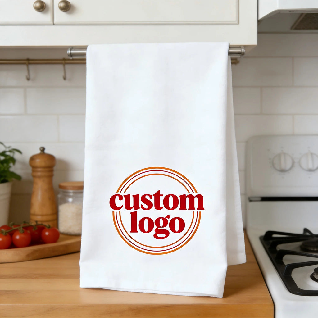 Custom Cotton Kitchen Tea Towels with Logo Wholesale | MOQ 1000