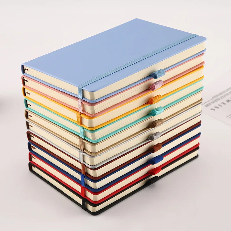 A5 PU Leather Notebook with Elastic Band and Pen Holder for Office, Meetings and Custom Logo
