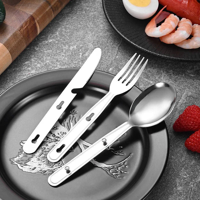 4-in-1 Stainless Steel Cutlery Set | Travel & Outdoor | 300 MOQ