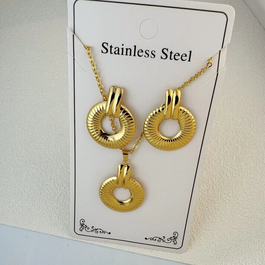 Custom 18K Gold Plated Stainless Steel Jewelry Set | MOQ 2