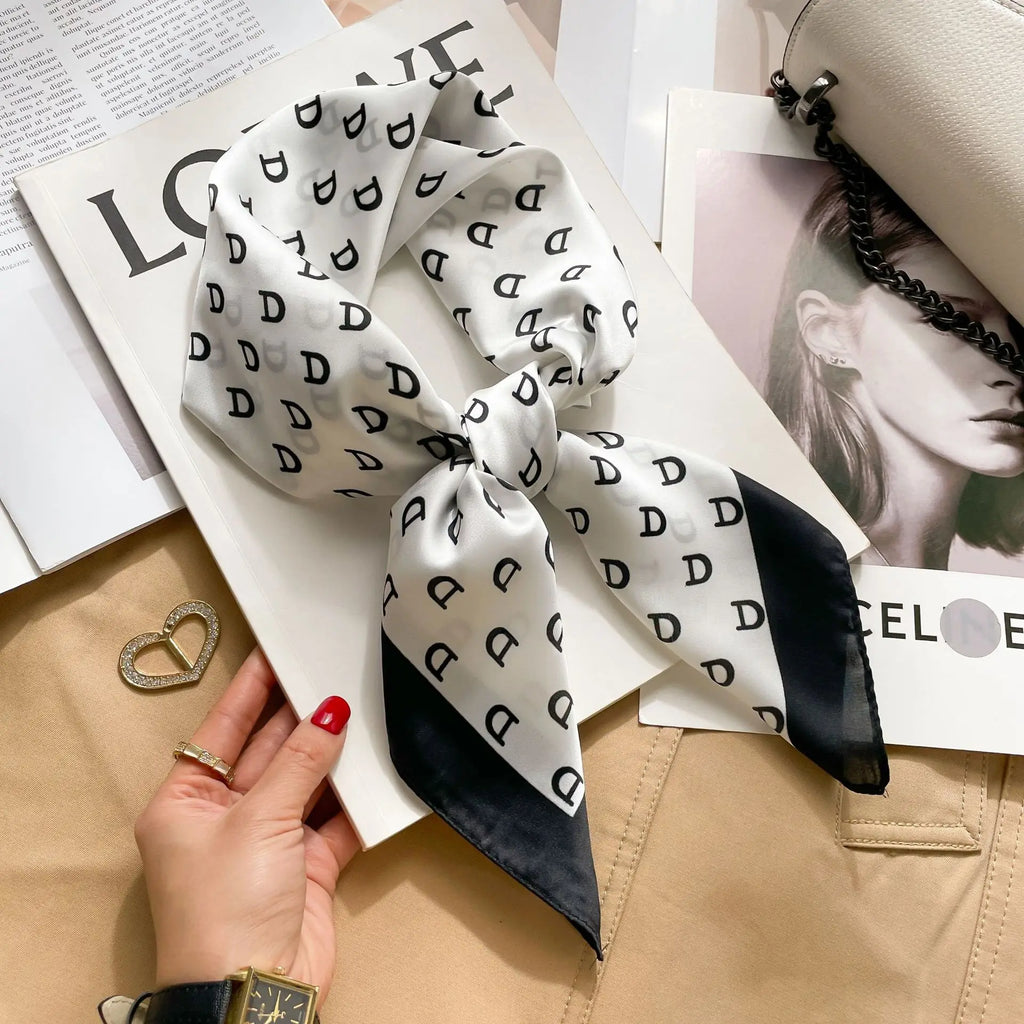 Square Silk Scarf | Digital Print | Custom Logo | 100 MOQ | Women's Fashion