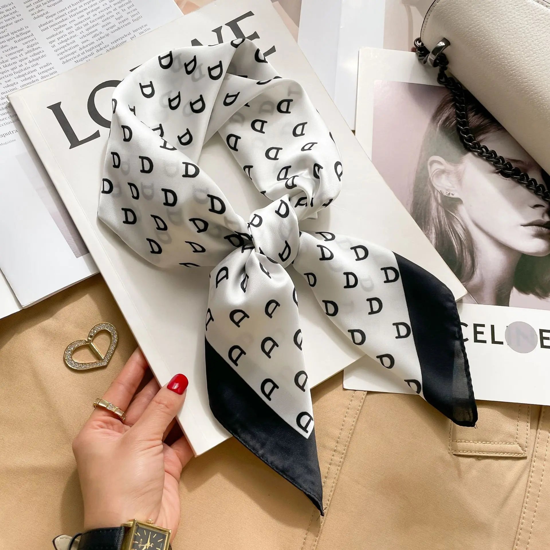 Square Silk Scarf | Digital Print | Custom Logo | 100 MOQ | Women's Fashion
