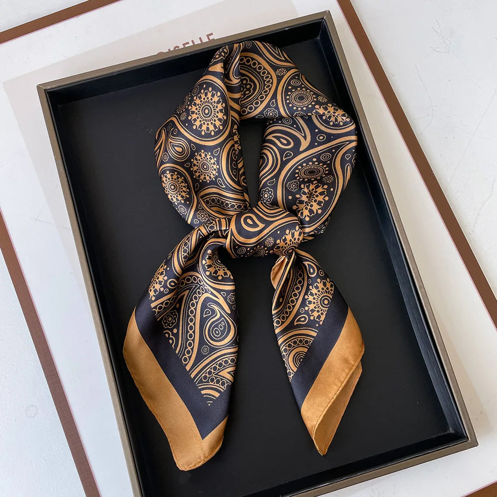 Square Silk Scarf | Digital Print | Custom Logo | 100 MOQ | Women's Fashion