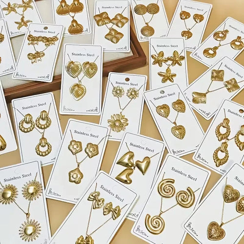Custom 18K Gold Plated Stainless Steel Jewelry Set | MOQ 2