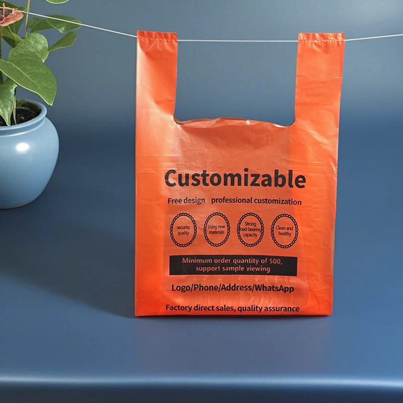 Custom Logo HDPE Shopping Bags | Reusable Supermarket Bags