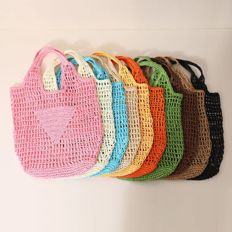 Custom Straw Paper Beach Bag with Logo | Bulk 100 Bags