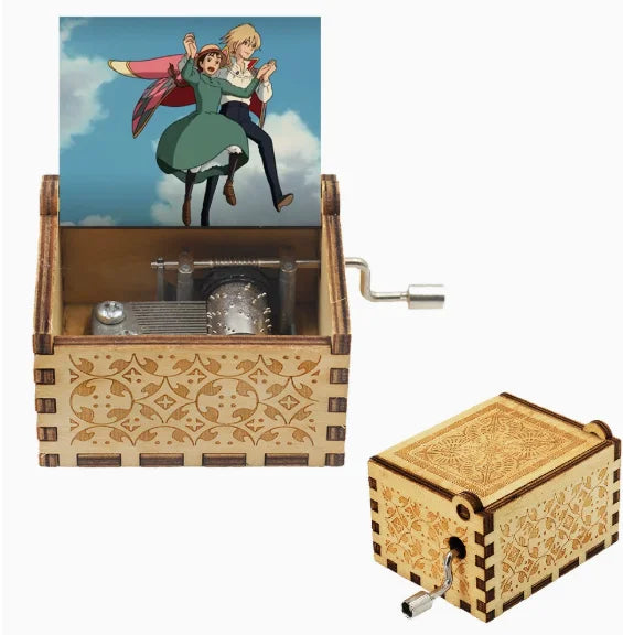 Wooden Hand-Cranked Music Box | Howl's Moving Castle | 10 MOQ | Custom