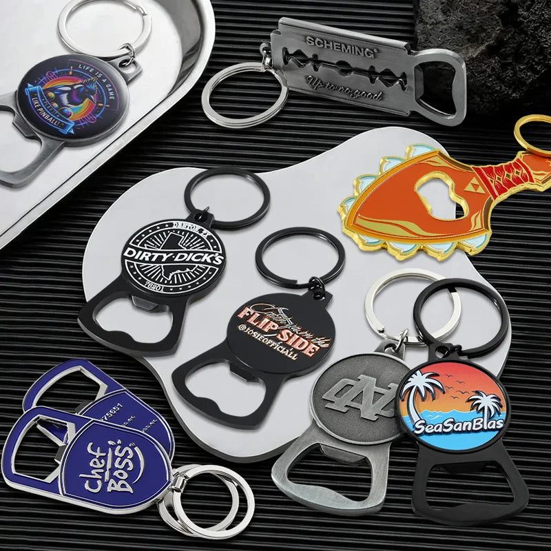 Custom Zinc Alloy Bottle Opener Keychain | 2D 3D Logo