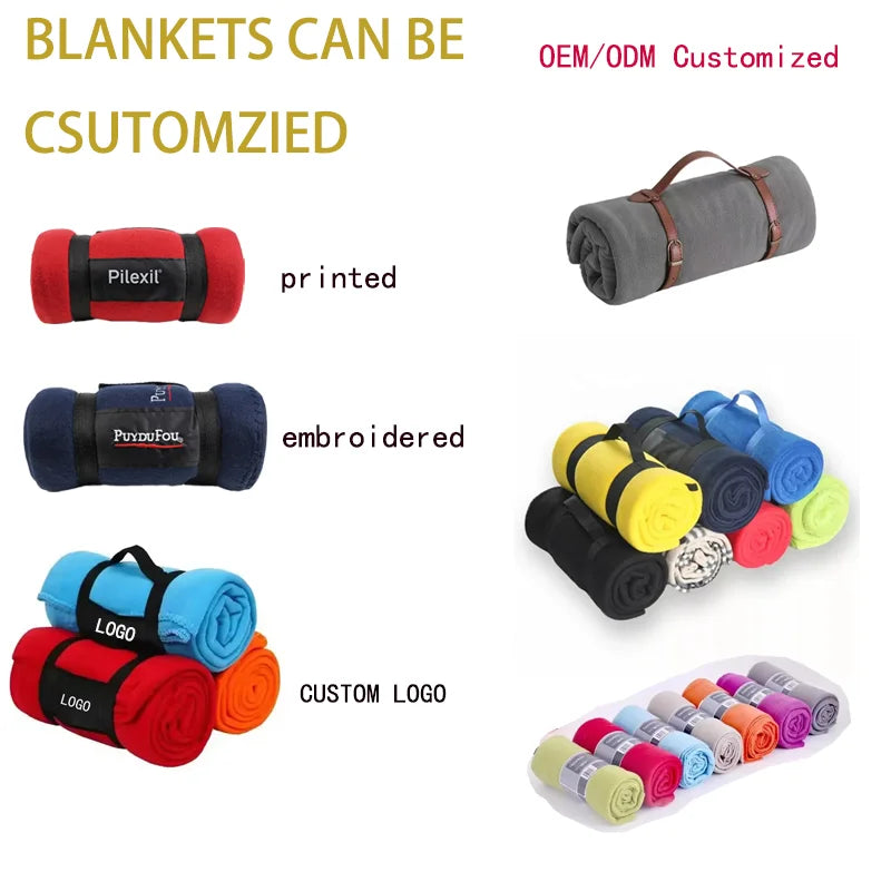 Simple Design Promotion Fleece Blanket Polyester Bulk Polar Blanket Customized